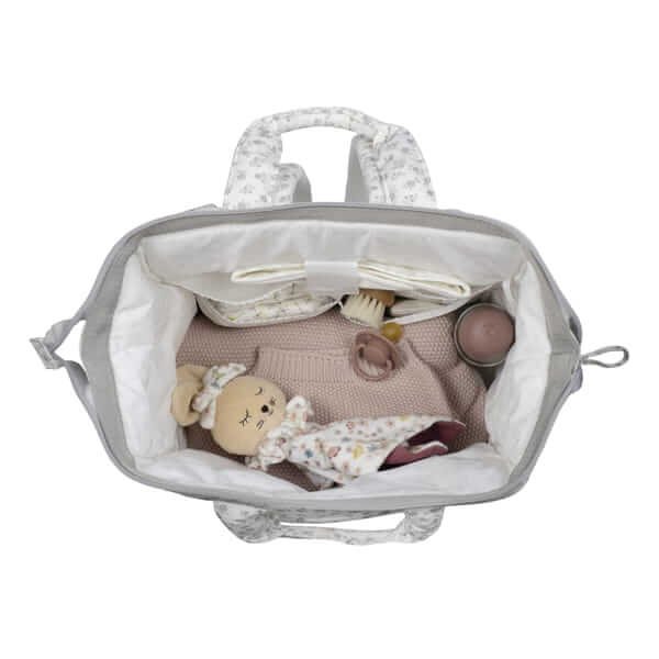 Mochila Little Bloom Flor Gris