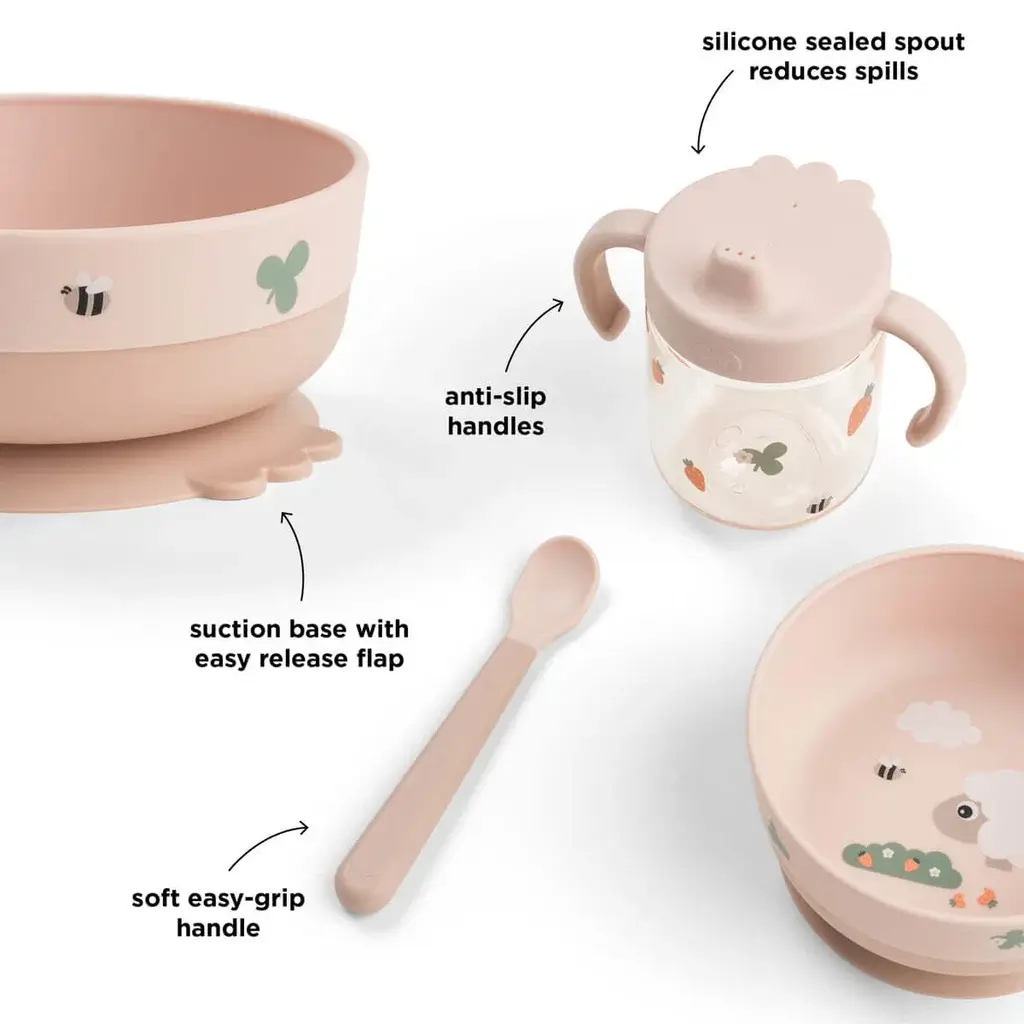 Vajilla Foodie Weaning Set Tiny Farm Powder