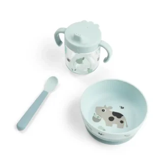 Vajilla Foodie Weaning Set Tiny Farm Blue