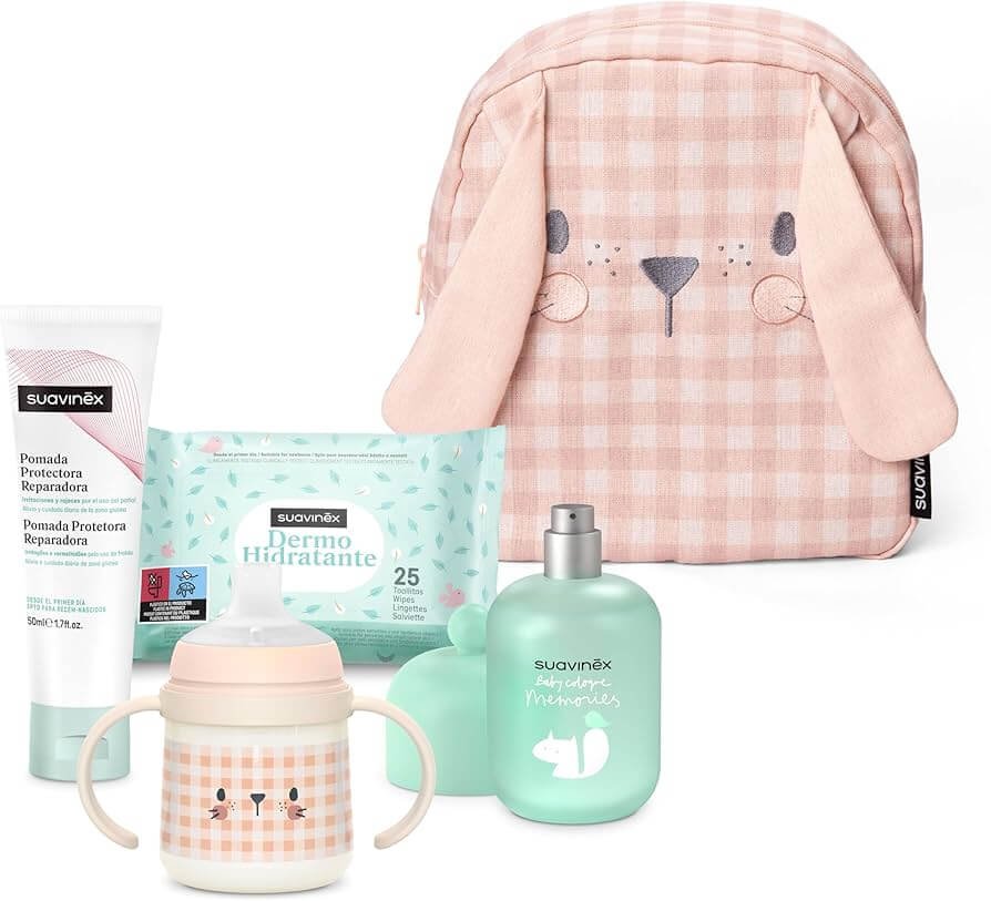 Mochila Infantil Conejo con Cosmética y Biberón