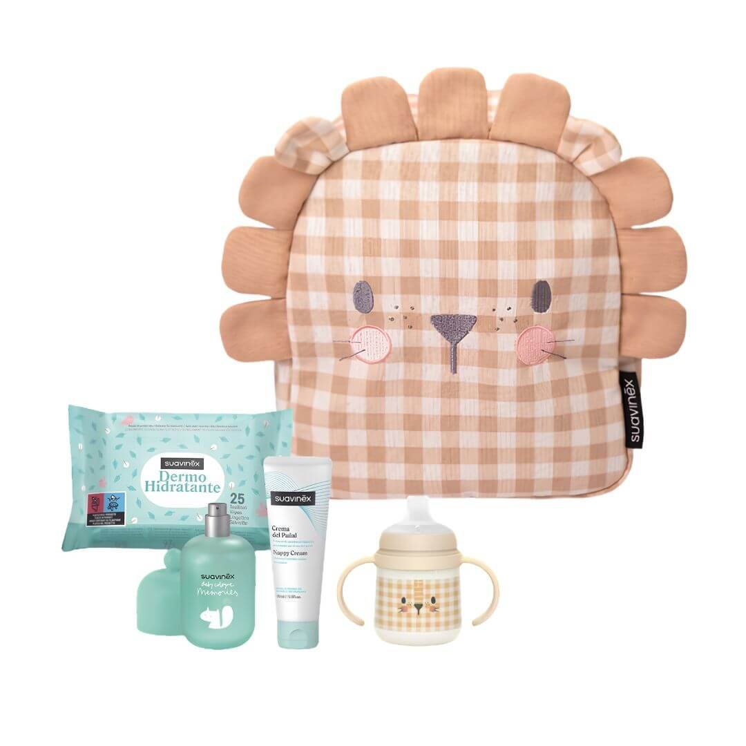 Mochila Infantil León con Cosmética y Biberón