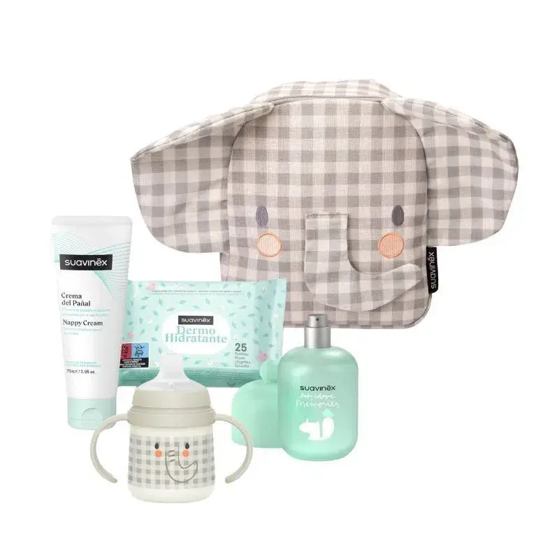 Mochila Infantil Elefante con Cosmética y Biberón