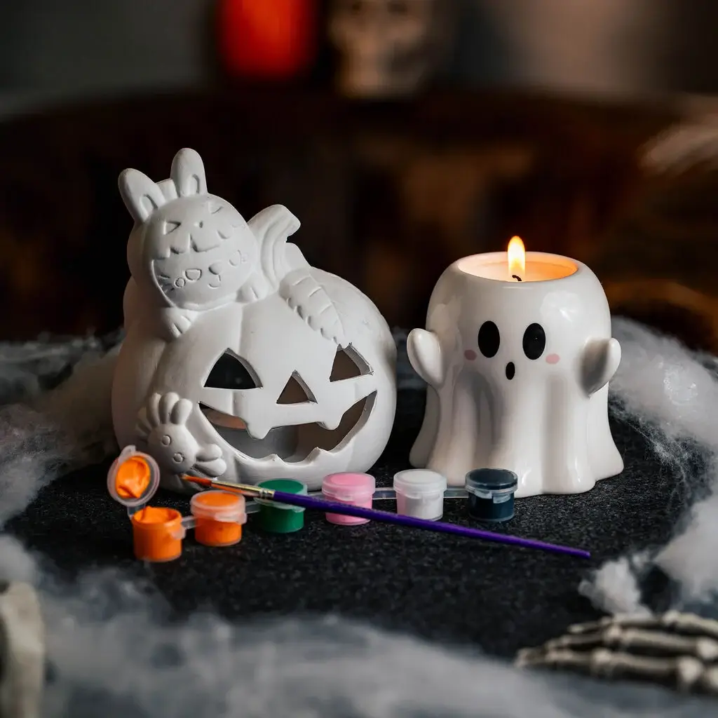 Kit Decoración y Vela Perfumada Fantasma Halooween