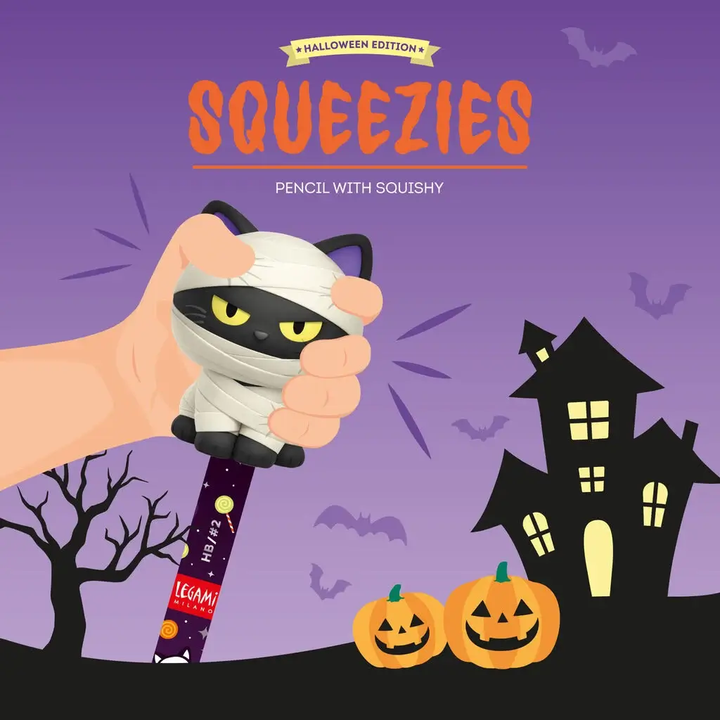 Lápiz Antiestrés de Halloween Mummy Cat