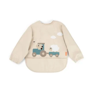Babero con bolsillo y mangas Tiny Fram Sand