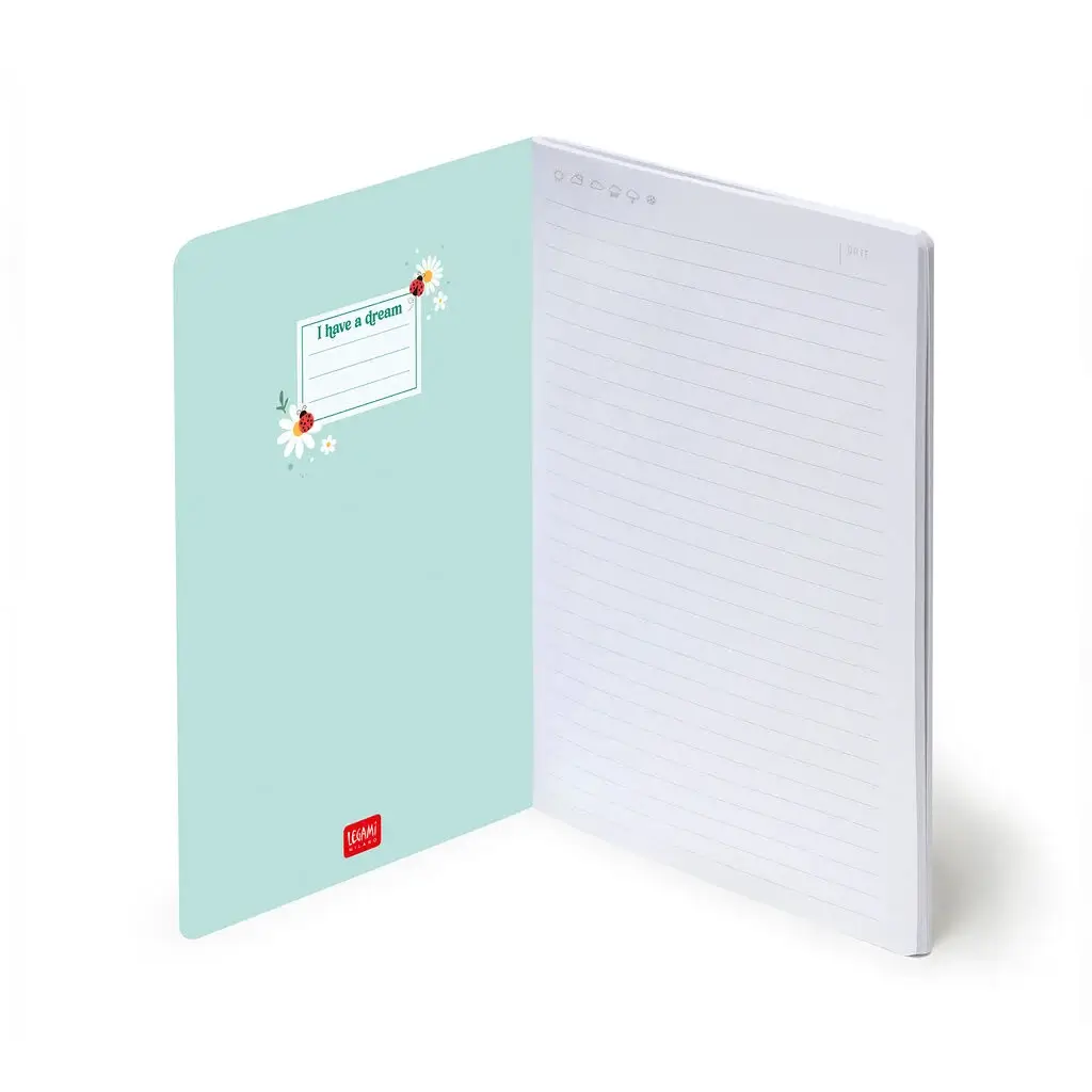 Cuaderno a Rayas Medium A5 Ladybug Green