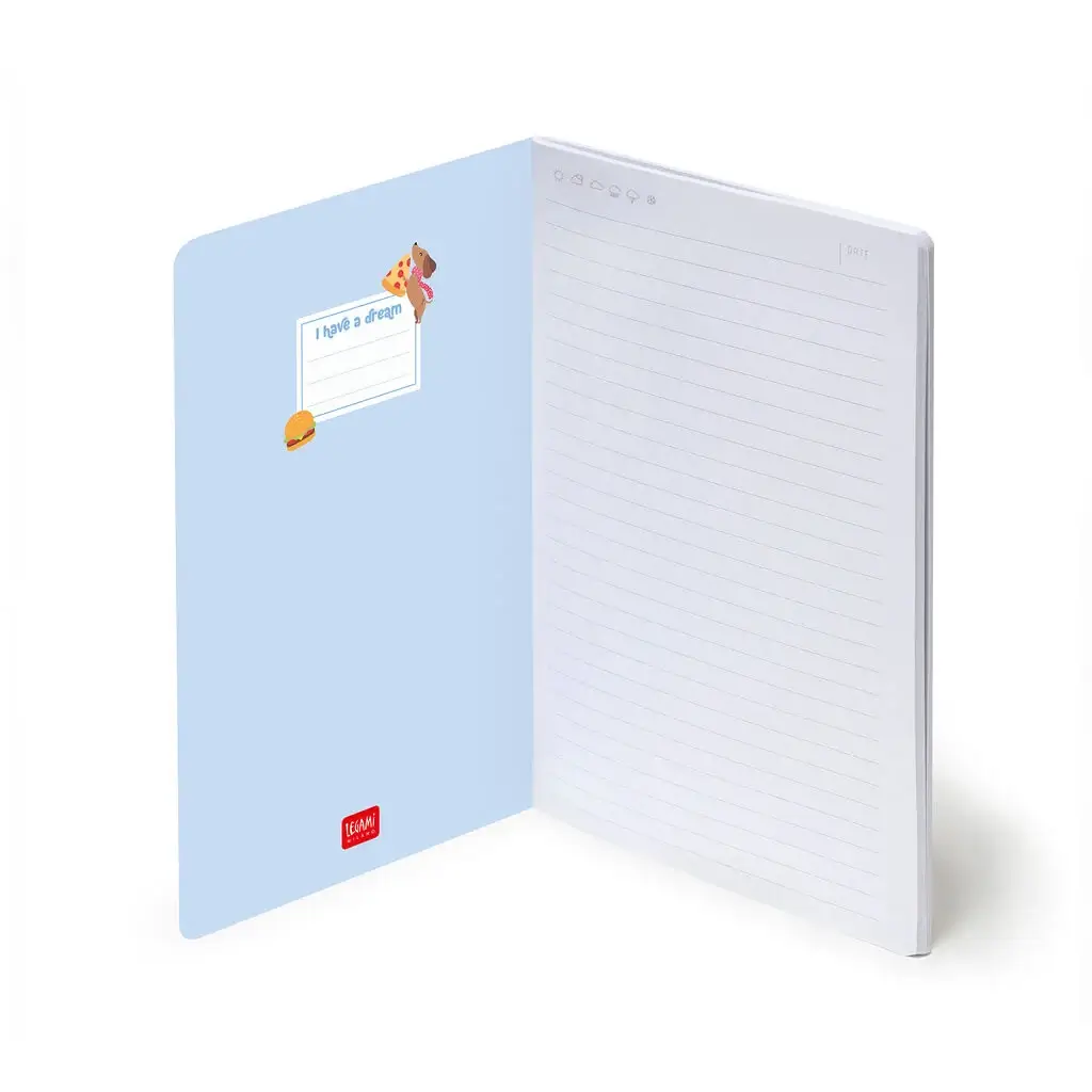 Cuaderno a Rayas Medium A5 Dog Light Blue