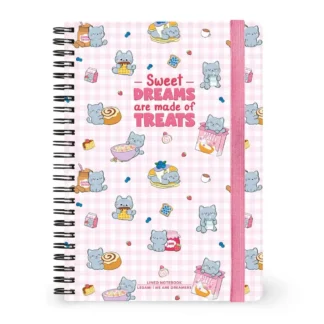 Cuaderno a Rayas A5 con Portada Rígida Kitty