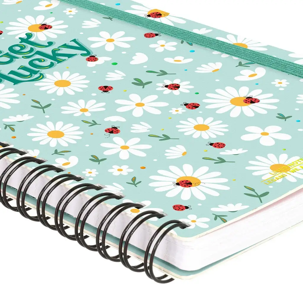 Cuaderno a Rayas A5 con Portada Rígida Ladybug Green