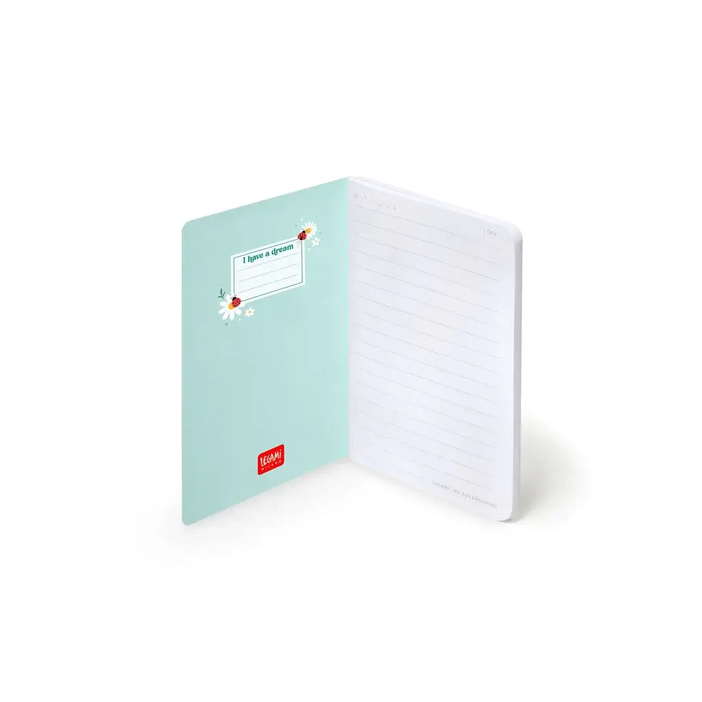 Cuaderno a Rayas A6 Small Ladybug Green