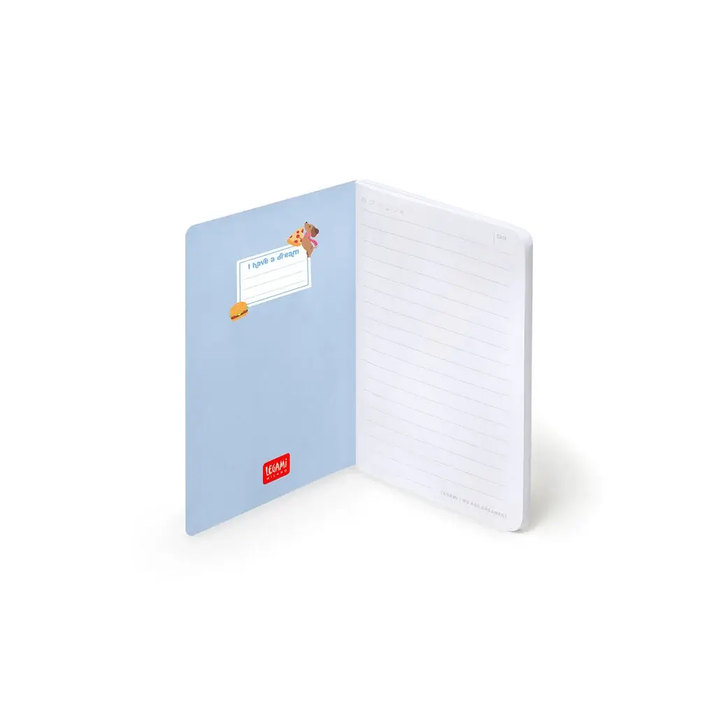 Cuaderno a Rayas A6 Small Dog Light Blue