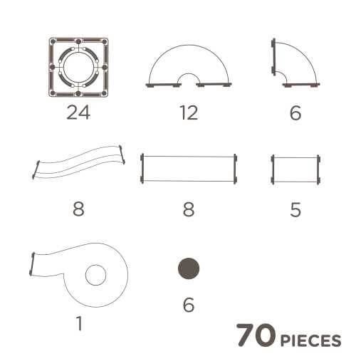 Pack creativo Ball Run en tonos pastel 70 pcs