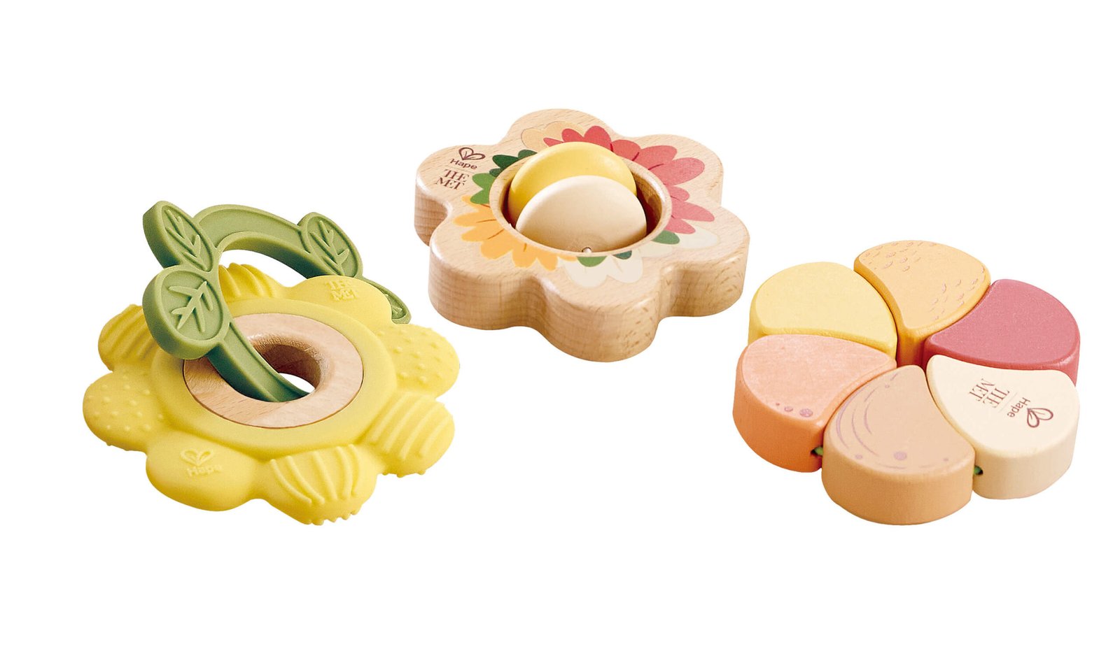 Set de 3 Sonajeros Sensoriales Artful Flowers