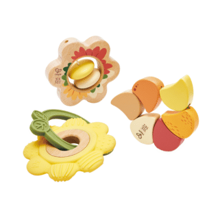 Set de 3 Sonajeros Sensoriales Artful Flowers