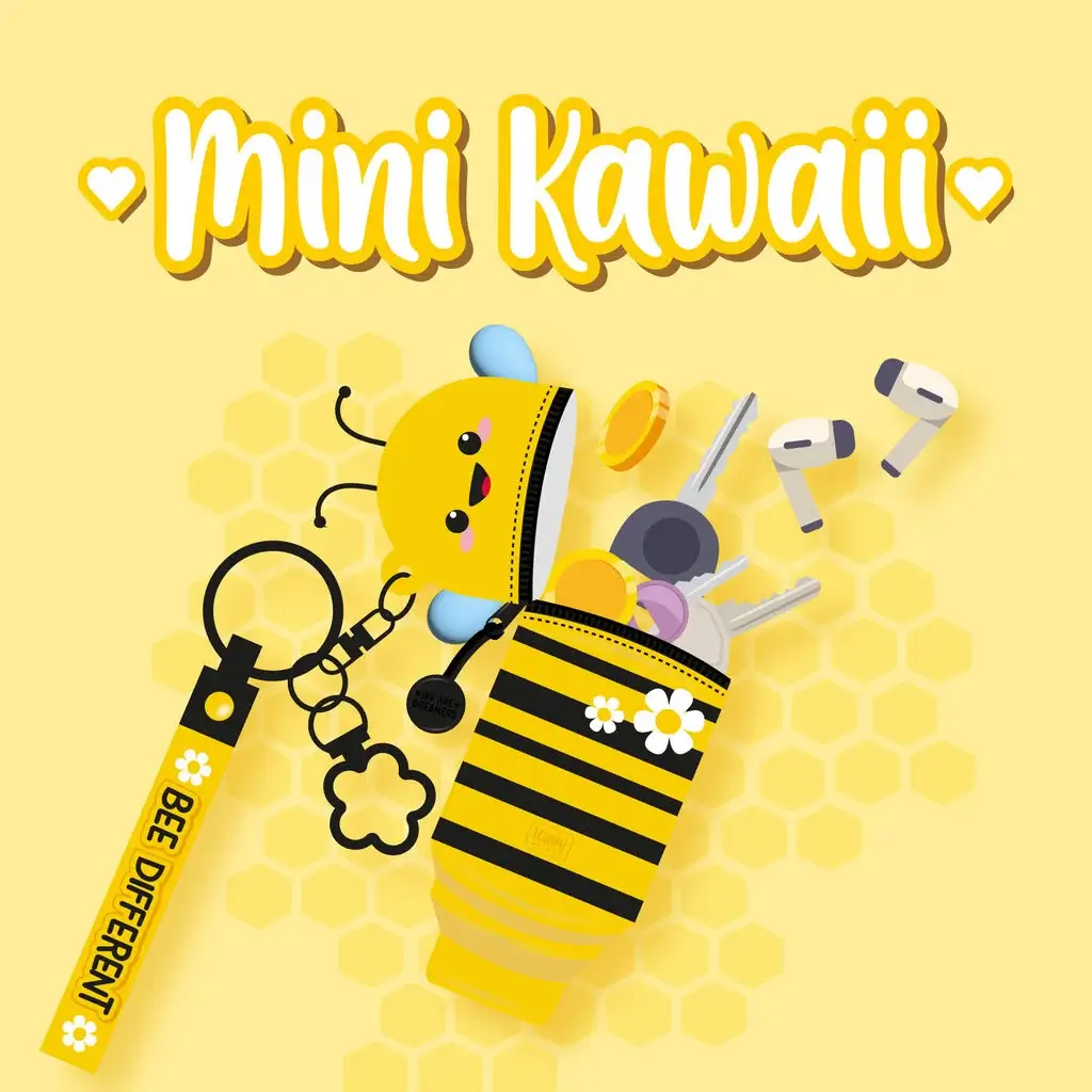 Monedero con Llavero Mini Kawaii Bee